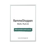 Reflexfreier weißer Aluminiumrahmen, glänzend, schmal, 50 x 75 cm für 50,8 x 76,2 cm Inhalt – Typ 9006 thumbnail