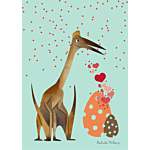 børneplakat med dinosaurus og hjerter thumbnail