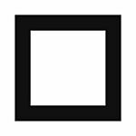 Passepartout, sort med hvid kerne, 20 x 20 cm til 15 x 15 cm billede thumbnail