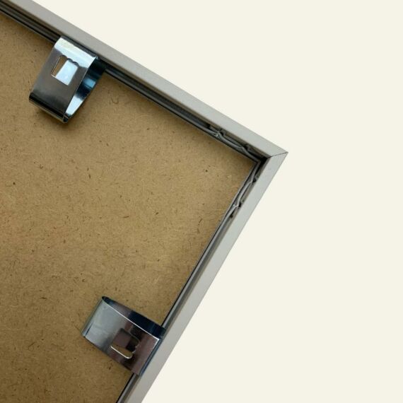 Reflexfreier weißer Aluminiumrahmen, glänzend, schmal, 30 x 90 cm - Typ 9006