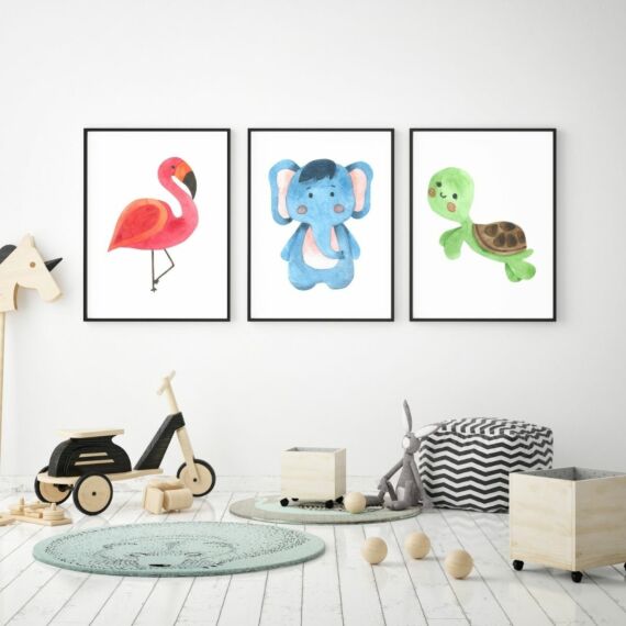 børneplakat med flamingo miljø