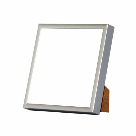 Silberner Aluminiumrahmen, matt, schmal, 15 x 15 cm – Typ 670 