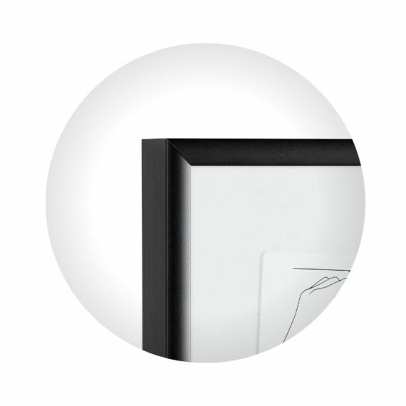 Reflexfreier schwarzer Aluminiumrahmen, matt, schmal, 33 x 48 cm (A3+) - Typ 672