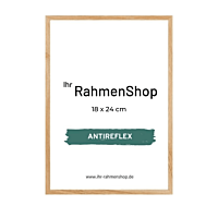 Reflexfreier Holzrahmen, massives Eichenholz, schmal, 18 x 24 cm - Typ 320