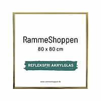 Reflexfreier goldener Aluminiumrahmen, glänzend, schmal, 80 x 80 cm – Typ 9012 