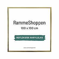 Reflexfreier goldener Aluminiumrahmen, glänzend, schmal, 100 x 100 cm - Typ 9012