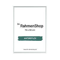 Reflexfreier silberner Aluminiumrahmen, matt, schmal, 70 x 90 cm – Typ 670