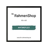 Reflexfreier Holzrahmen, Schwarz, schmal, 60 x 60 cm - Typ 840