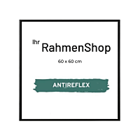 Reflexfreier schwarzer Aluminiumrahmen, matt, schmal, 60 x 60 cm - Typ 672
