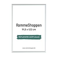 Reflexfreier silberner Aluminiumrahmen, matt, schmal, 91,5 x 122 cm – Typ 670