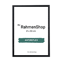 Reflexfreier Holzrahmen, Schwarz, schmal, 21 x 30 cm (A4) - Typ 840