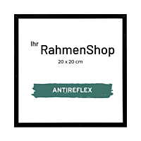 Reflexfreier schwarzer Aluminiumrahmen, glänzend, schmal, 20 x 20 cm - Typ 9017