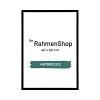Reflexfreier schwarzer Aluminiumrahmen, glänzend, schmal, 40 x 60 cm - Typ 9017
