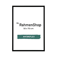 Reflexfreier schwarzer Aluminiumrahmen, glänzend, schmal, 50 x 70 cm - Typ 9017