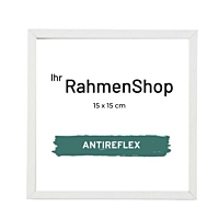 Reflexfreier Holzrahmen, Weiß, schmal, 15 x 15 cm - Typ 860