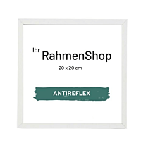 Reflexfreier Holzrahmen, Weiß, schmal, 20 x 20 cm - Typ 860