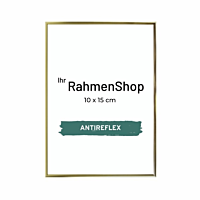 Reflexfreier goldener Aluminiumrahmen, glänzend, schmal, 10 x 15 cm - Typ 9012