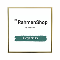 Reflexfreier goldener Aluminiumrahmen, glänzend, schmal, 15 x 15 cm - Typ 9012