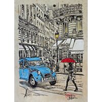 Poster, Blue Citroën, Loui Jover Art