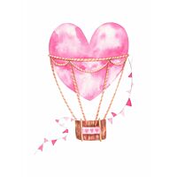 børneplakat med hjerte luftballon