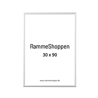 Weißer Aluminiumrahmen, glänzend, schmal, 30 x 90 cm - Typ 9006