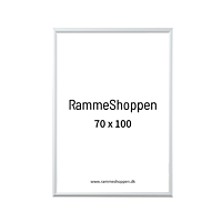 Weißer Aluminiumrahmen, matt, schmal, 70 x 100 cm – Typ 9006