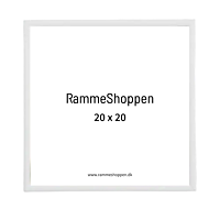 Hvid ramme i aluminium, 20x20 cm