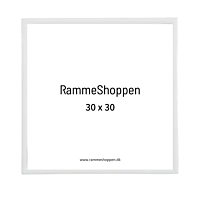 Weißer Aluminiumrahmen, glänzend, schmal, 30 x 30 cm - Typ 9006