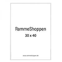 Hvid ramme, Mat aluminium, 30x40 cm