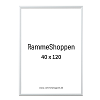 Weißer Aluminiumrahmen, glänzend, schmal, 40 x 120 cm - Typ 9006