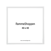Weißer Aluminiumrahmen, glänzend, schmal, 40 x 40 cm - Typ 9006