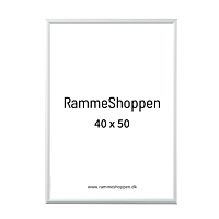 Weißer Aluminiumrahmen, glänzend, schmal, 40 x 50 cm - Typ 9006