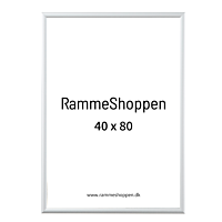 Weißer Aluminiumrahmen, glänzend, schmal, 40 x 80 cm - Typ 9006