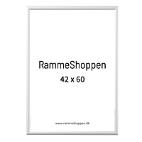 Weißer Aluminiumrahmen, glänzend, schmal, 42 x 60 cm (A2) – Typ 9006