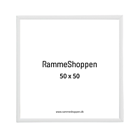 Weißer Aluminiumrahmen, glänzend, schmal, 50 x 50 cm – Typ 9006