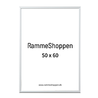 Weißer Aluminiumrahmen, glänzend, schmal, 50 x 60 cm – Typ 9006