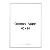 Weißer Aluminiumrahmen, glänzend, schmal, 60 x 80 cm – Typ 9006