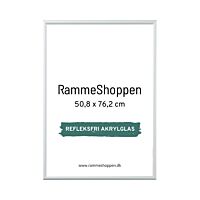 Reflexfreier weißer Aluminiumrahmen, glänzend, schmal, 50 x 75 cm für 50,8 x 76,2 cm Inhalt – Typ 9006