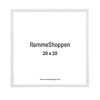 Hvid ramme i træ, 20x20 cm