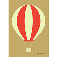 børneplakat luftballon gul og rød