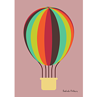 børneplakat med luftballon i regnbue farver