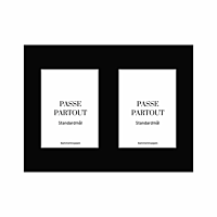 Passepartout - Schwarz mit weißem Kern - Mehrere Löcher