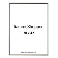 Silberner Aluminiumrahmen, glänzend, schmal, 30 x 42 cm (A3) - Typ 9013