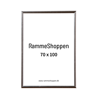 Silberner Aluminiumrahmen, glänzend, schmal, 70 x 100 cm – Typ 9013