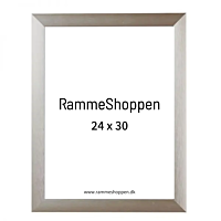 Silbergrauer Aluminiumrahmen, Champagne, gebürstet, breit, 24 x 30 cm - Typ 8982