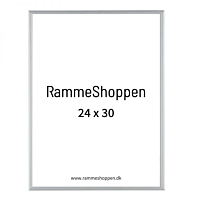 Silberner Aluminiumrahmen, matt, schmal, 24 x 30 cm - Typ 670