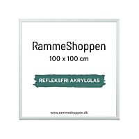 Reflexfreier silberner Aluminiumrahmen, matt, schmal, 100 x 100 cm - Typ 670