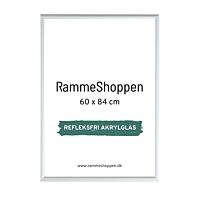 Reflexfreier silberner Aluminiumrahmen, matt, schmal, 60 x 84 cm (A1) – Typ 670