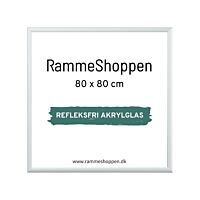 Reflexfreier silberner Aluminiumrahmen, matt, schmal, 80 x 80 cm – Typ 670 
