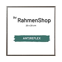 Reflexfreier silberner Aluminiumrahmen, glänzend, schmal, 20 x 20 cm - Typ 9013